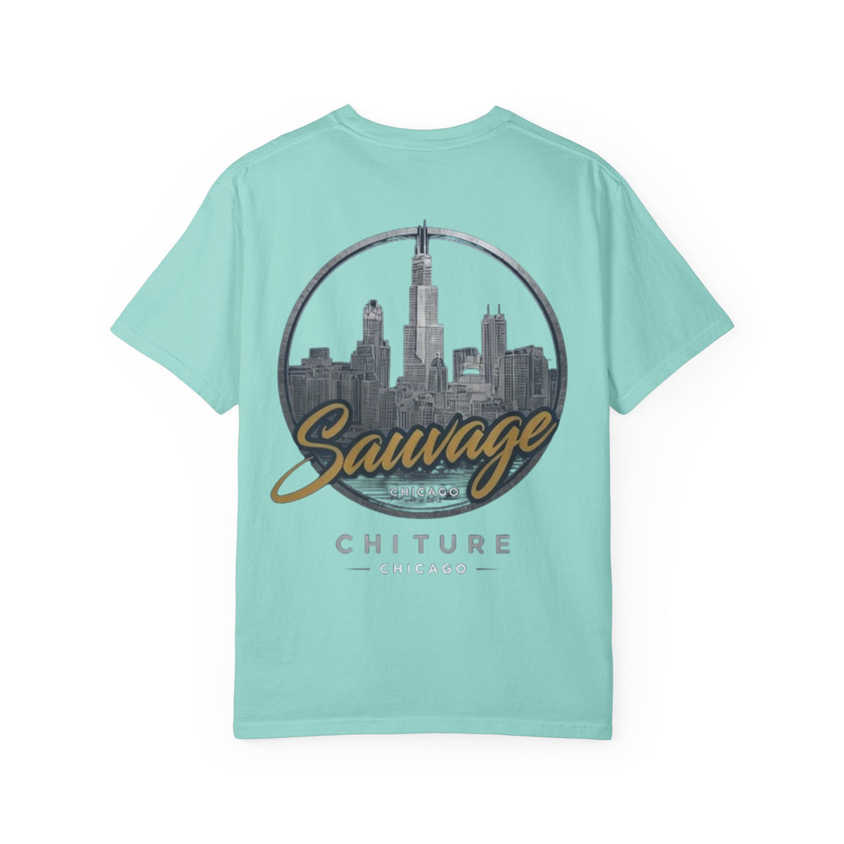 Chicago Skyline T-Shirt — "Sauvage" Graphic Tee Gold