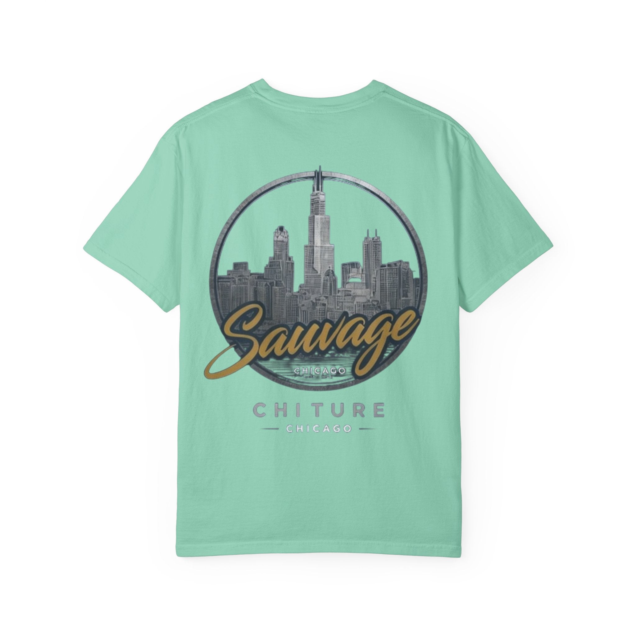 Chicago Skyline T-Shirt — "Sauvage" Graphic Tee Gold