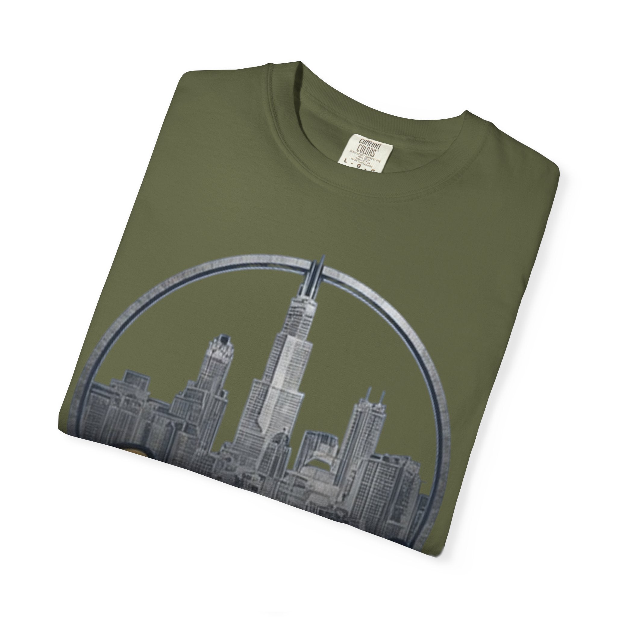 Chicago Skyline T-Shirt — "Sauvage" Graphic Tee Gold