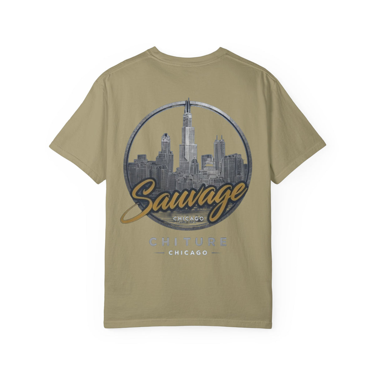 Chicago Skyline T-Shirt — "Sauvage" Graphic Tee Gold