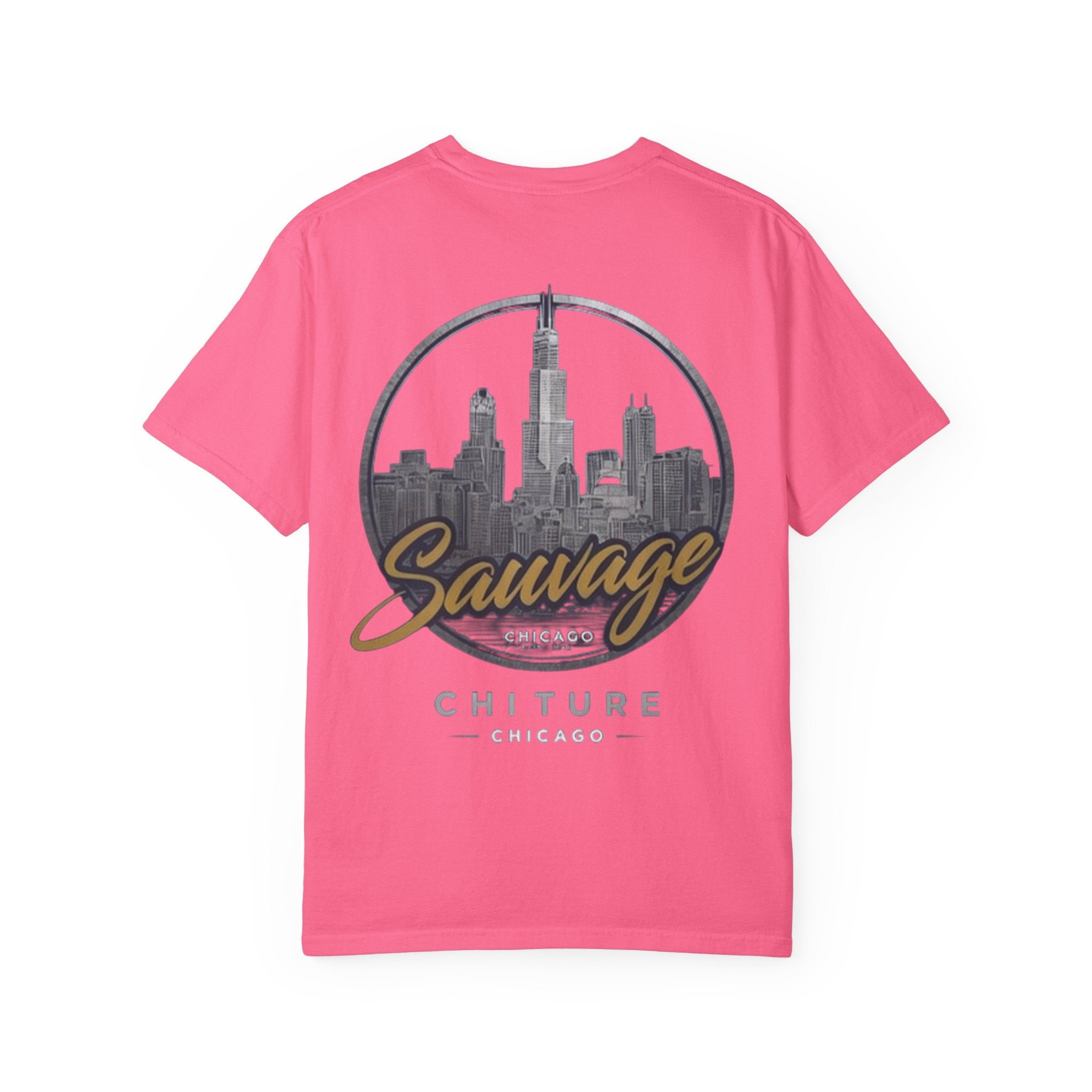 Chicago Skyline T-Shirt — "Sauvage" Graphic Tee Gold