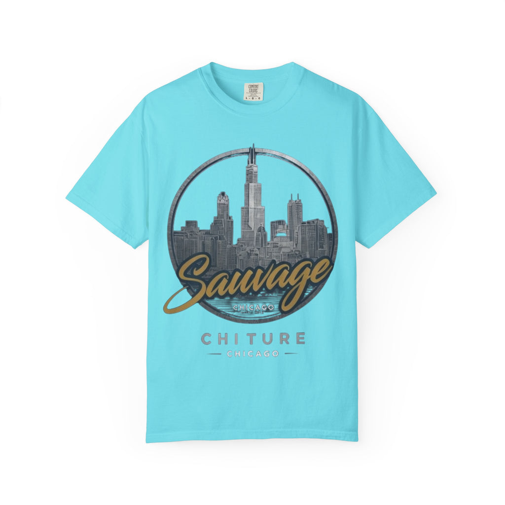 Chicago Skyline T-Shirt — "Sauvage" Graphic Tee Gold