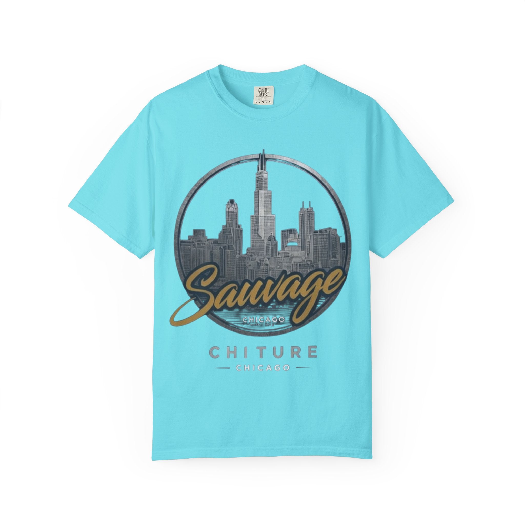 Chicago Skyline T-Shirt — "Sauvage" Graphic Tee Gold