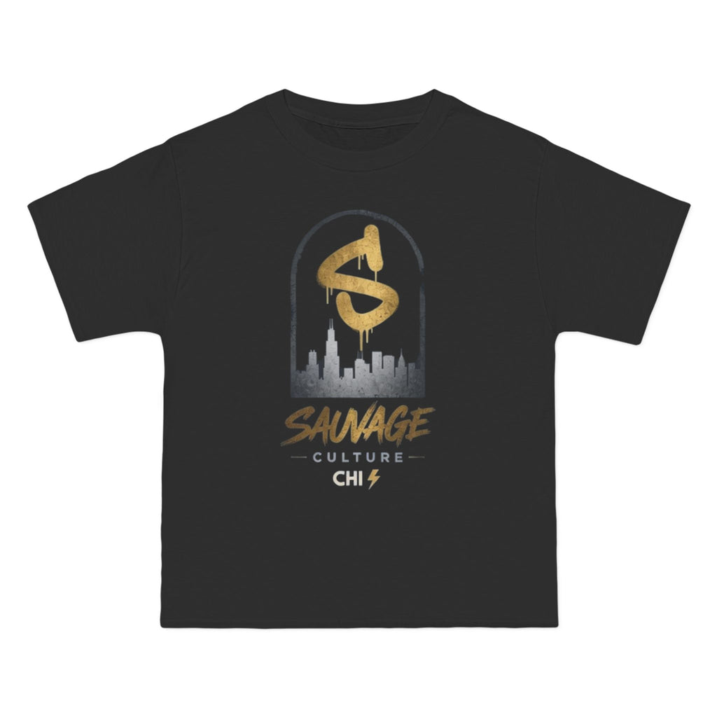 Savage Culture Skyline T-Shirt — Gold Logo Urban Streetwear