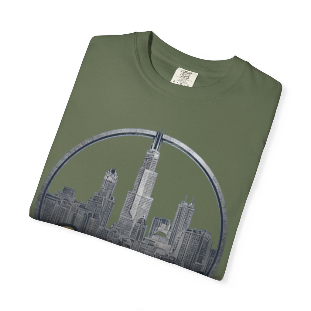 Chicago Skyline T-Shirt — "Sauvage" Graphic Tee Gold