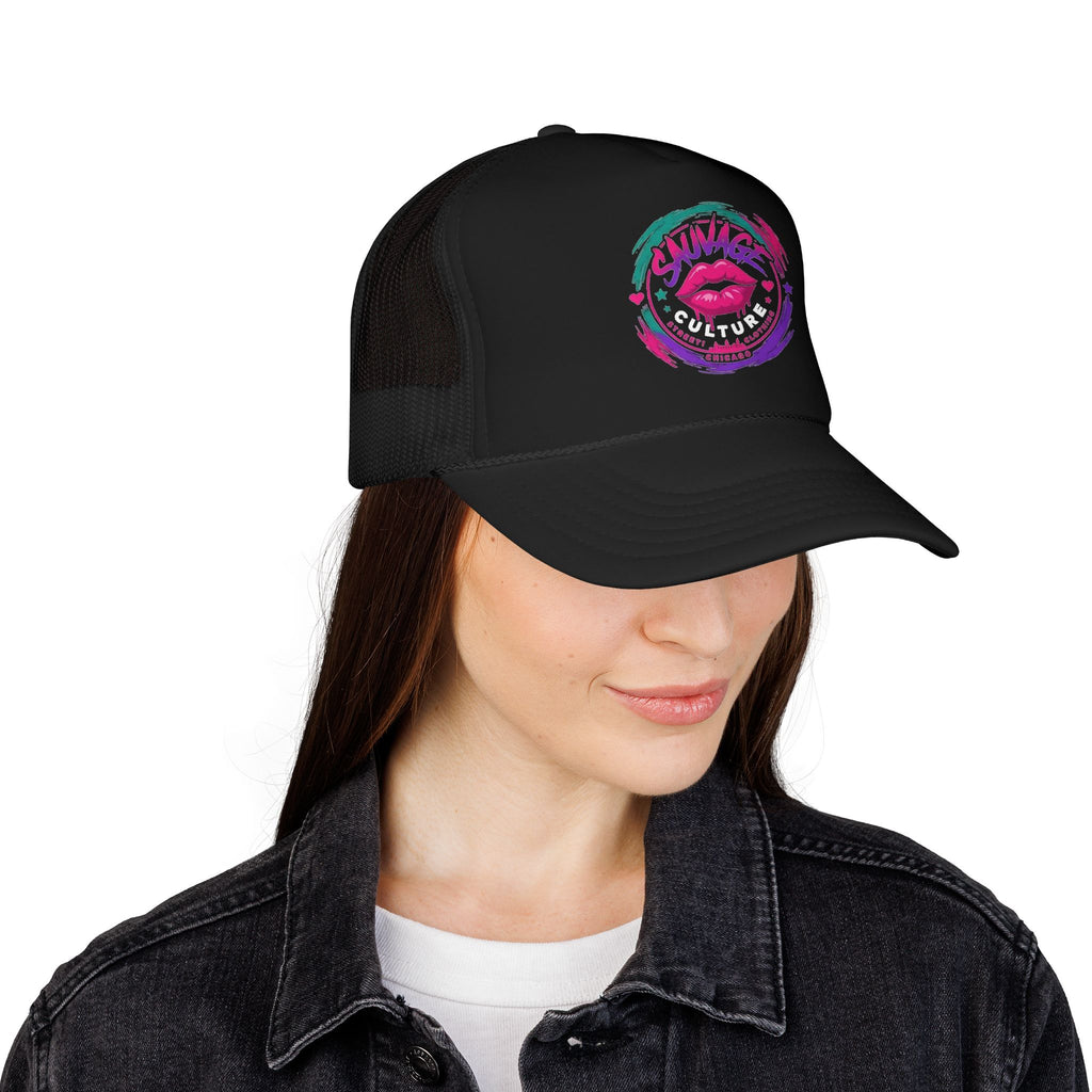 Pink Trucker Hat — 'Savage Auntie' Floral Graphic Foam Cap
