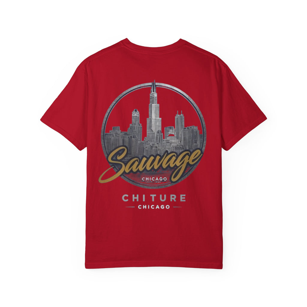 Chicago Skyline T-Shirt — "Sauvage" Graphic Tee Gold