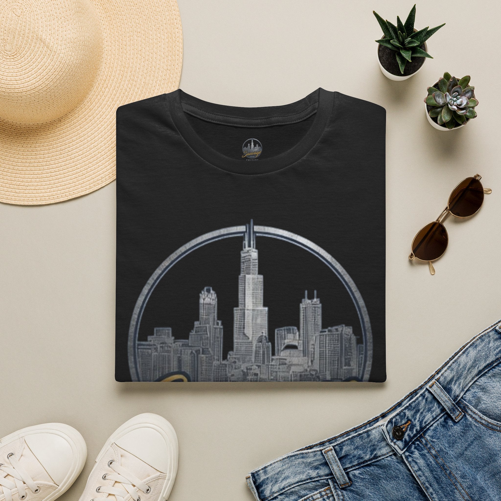 Chicago Skyline T-Shirt — 'Sauvage' Urban Cityscape Tee