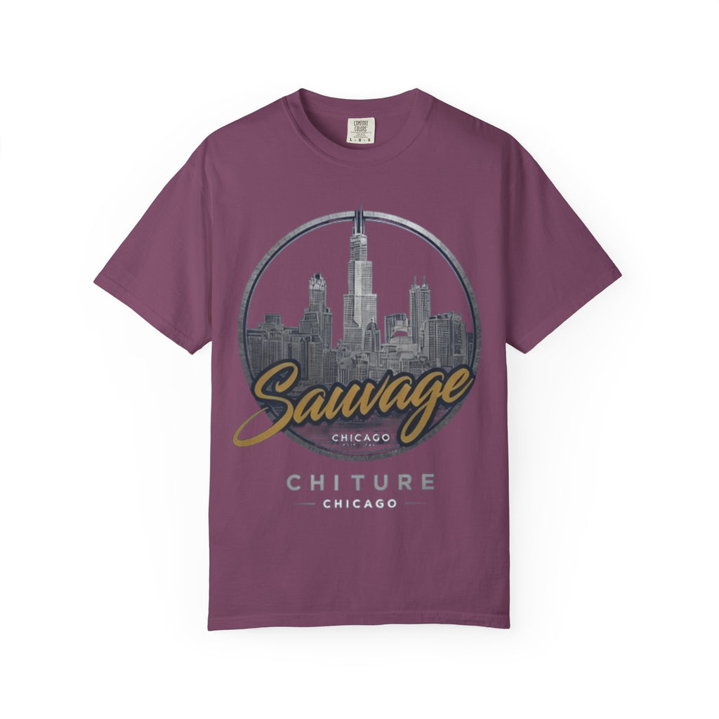 Chicago Skyline T-Shirt — "Sauvage" Graphic Tee Gold