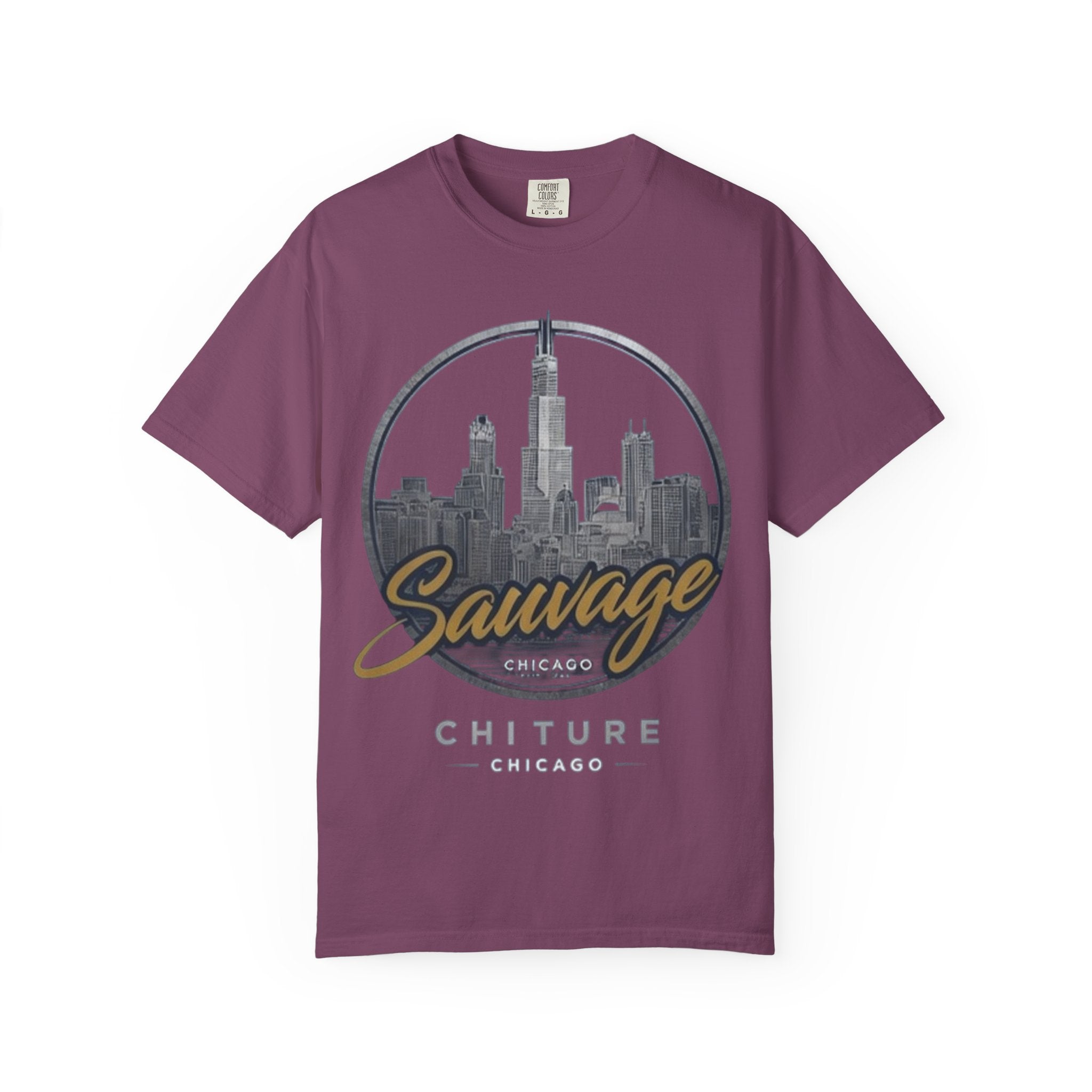 Chicago Skyline T-Shirt — "Sauvage" Graphic Tee Gold