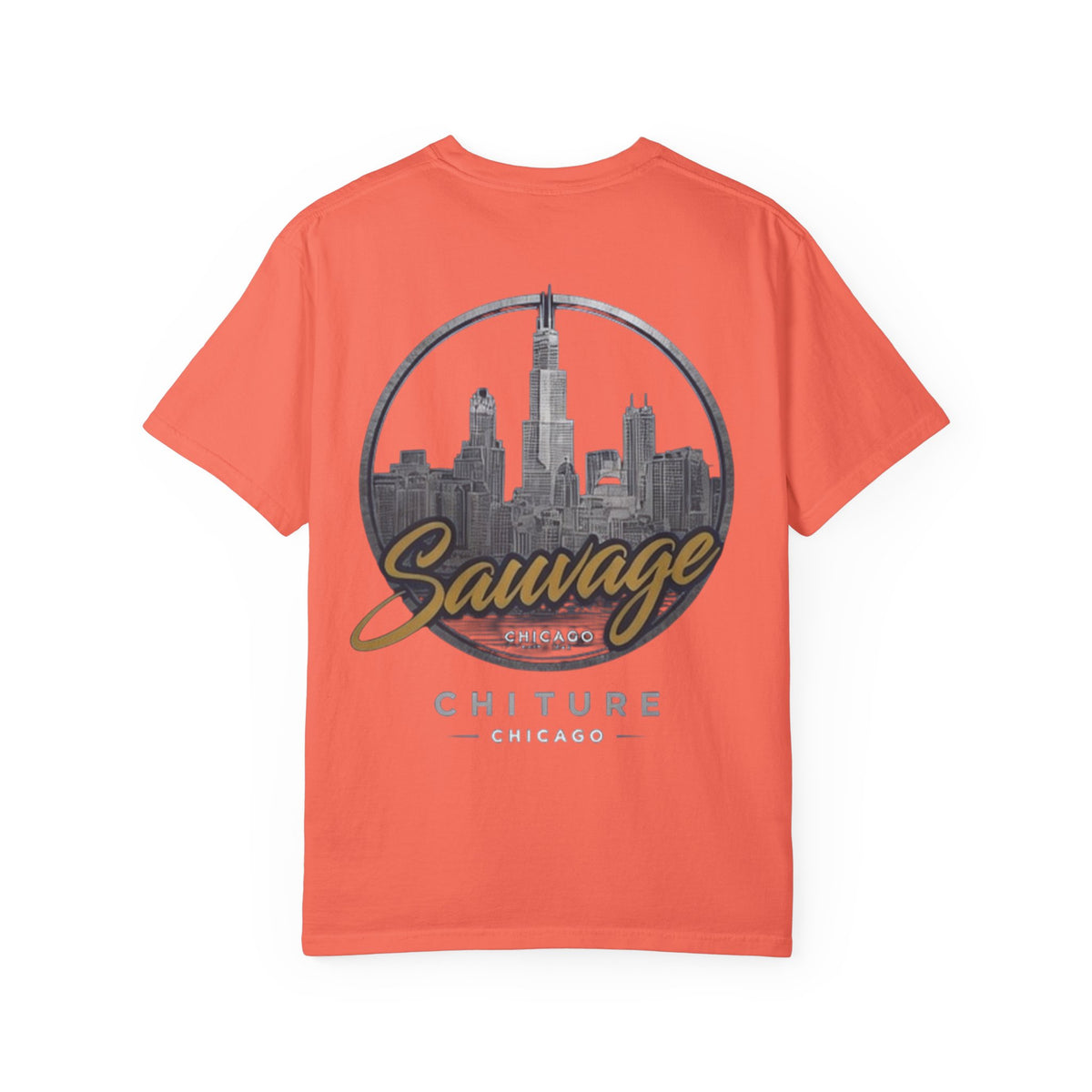 Chicago Skyline T-Shirt — "Sauvage" Graphic Tee Gold
