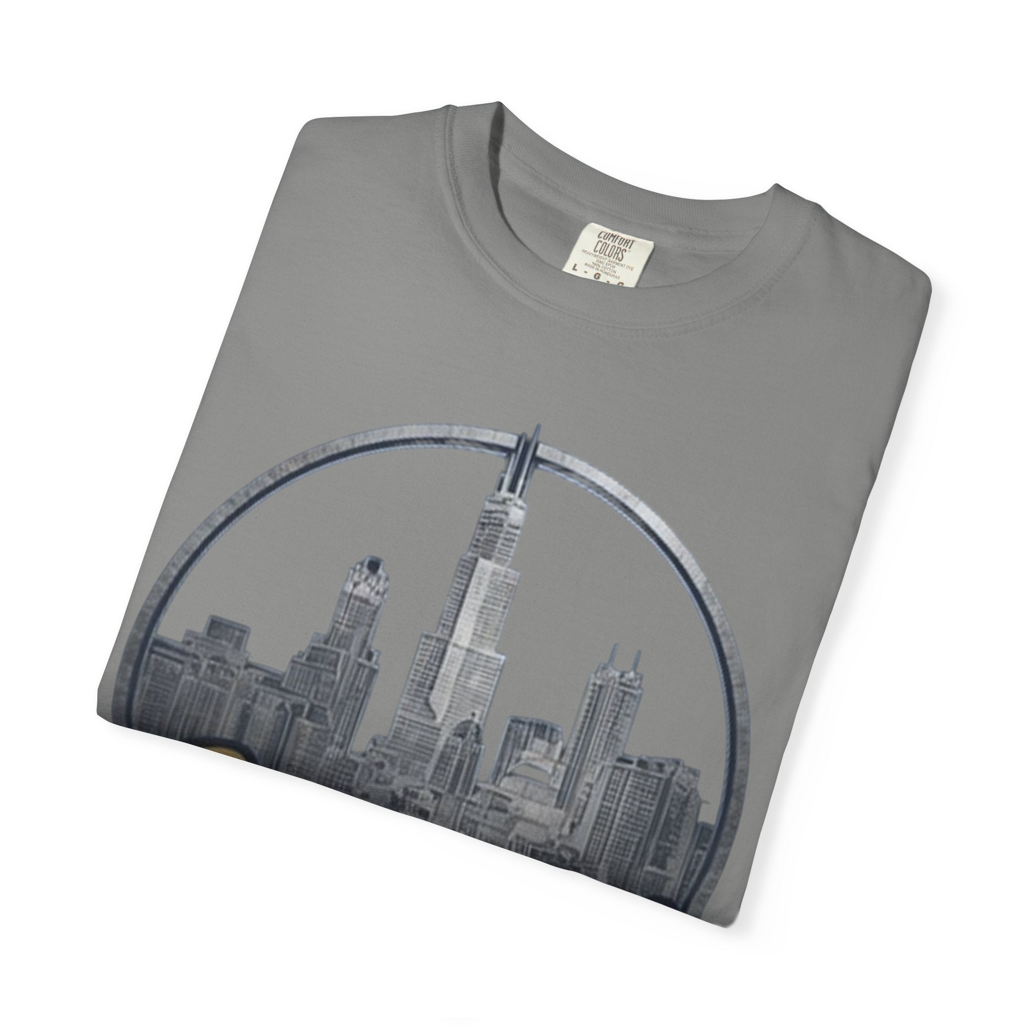 Chicago Skyline T-Shirt — "Sauvage" Graphic Tee Gold