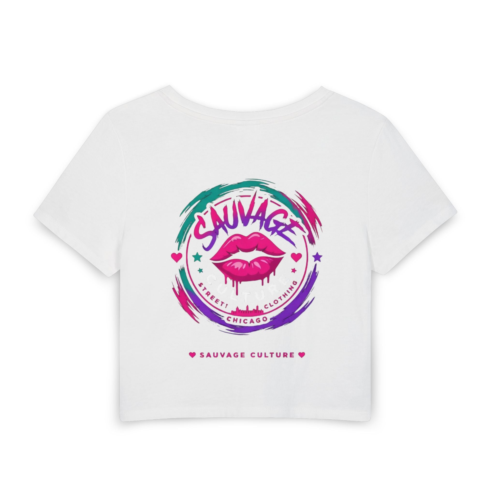 Sauvage Kiss Crop Tee — Women's Graphic Baby T-Shirt