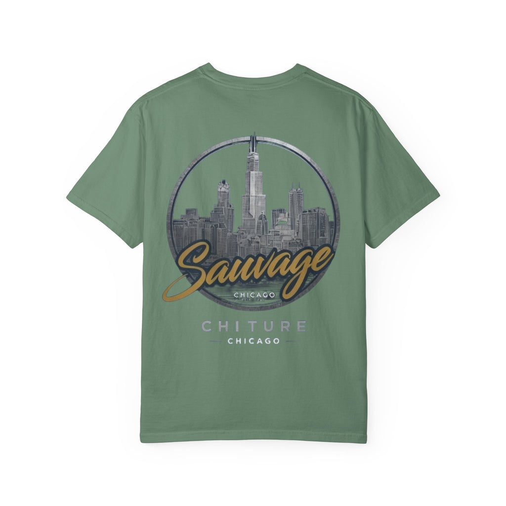 Chicago Skyline T-Shirt — "Sauvage" Graphic Tee Gold