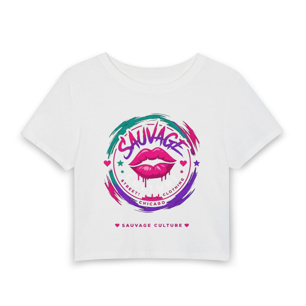 Sauvage Kiss Crop Tee — Women's Graphic Baby T-Shirt