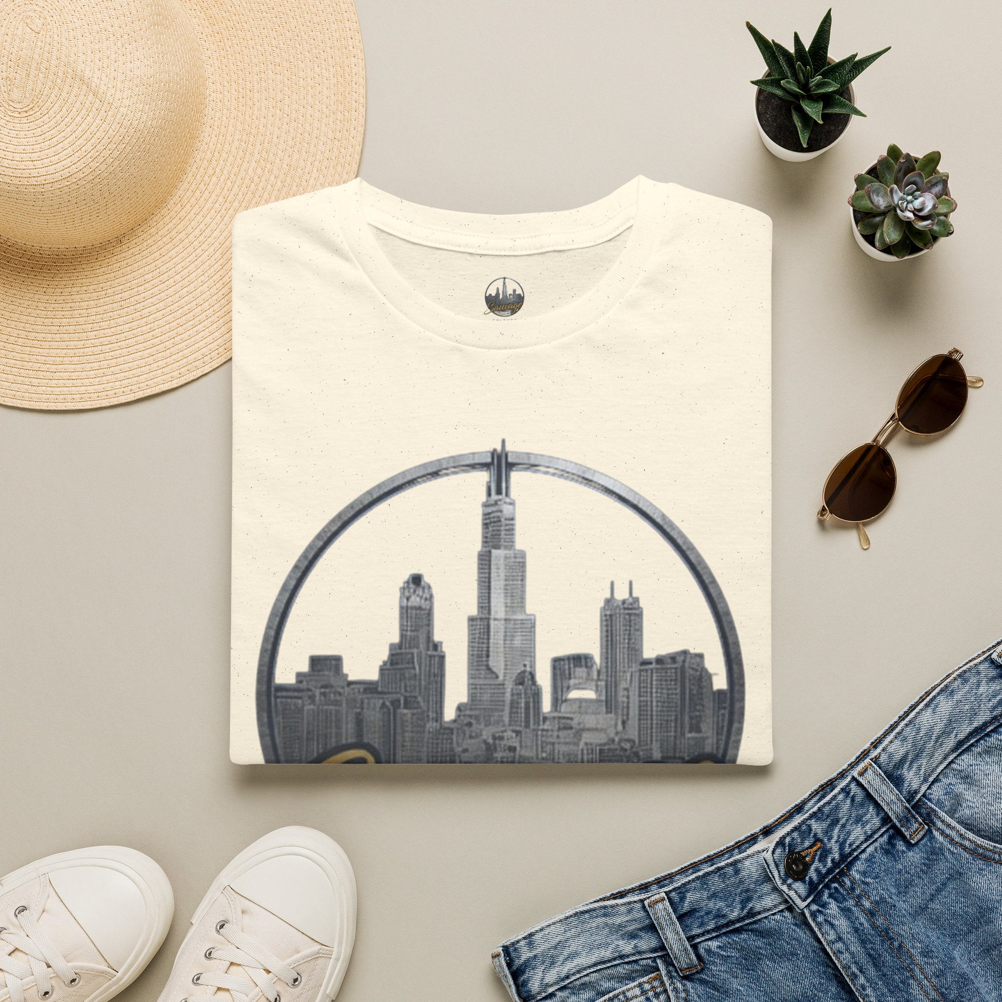 Chicago Skyline T-Shirt — 'Sauvage' Urban Cityscape Tee