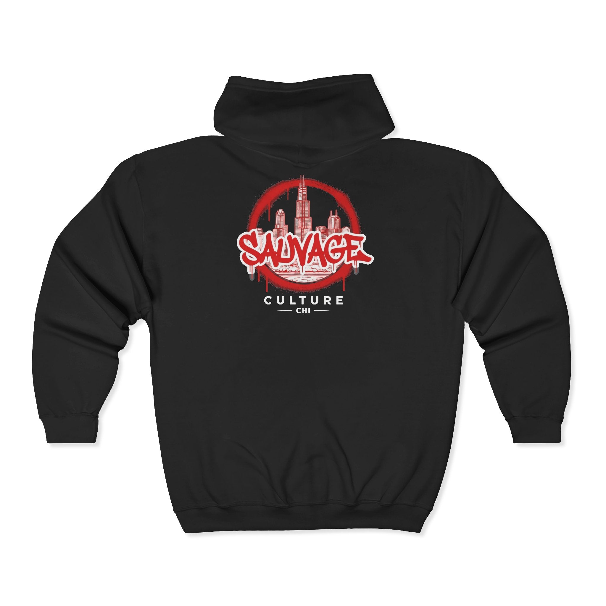 Savage Culture Zip Hoodie — Urban Graffiti Full-Zip Sweatshirt