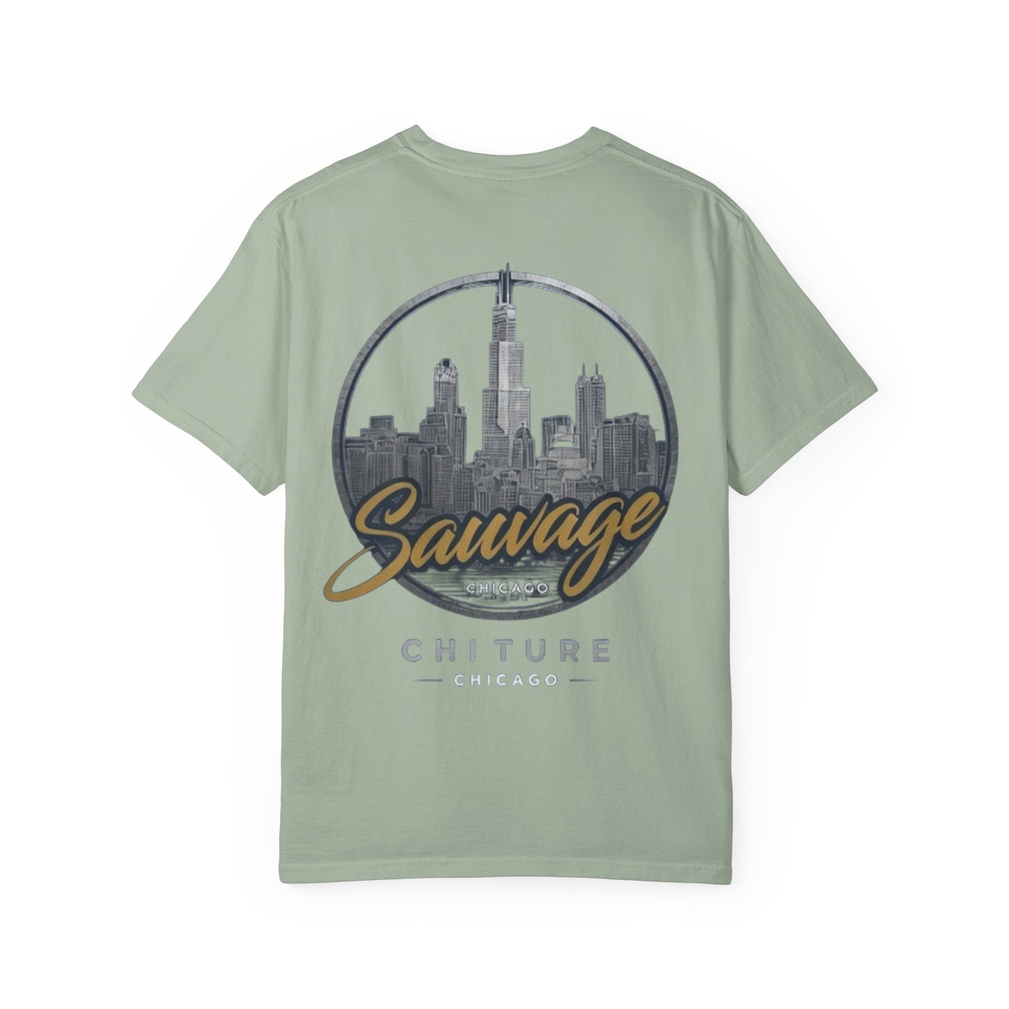 Chicago Skyline T-Shirt — "Sauvage" Graphic Tee Gold