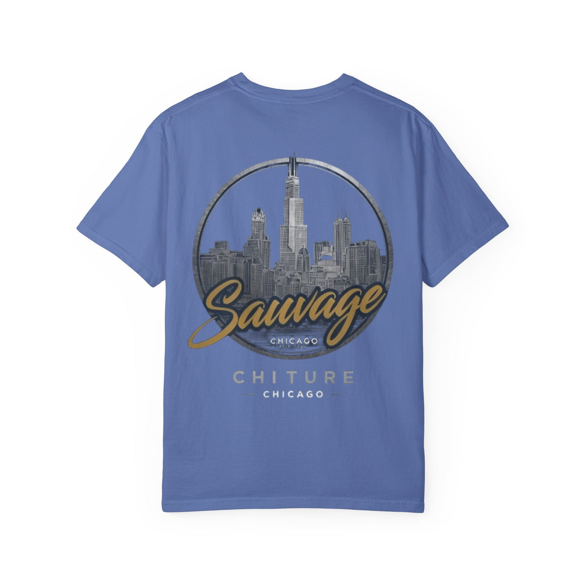 Chicago Skyline T-Shirt — "Sauvage" Graphic Tee Gold