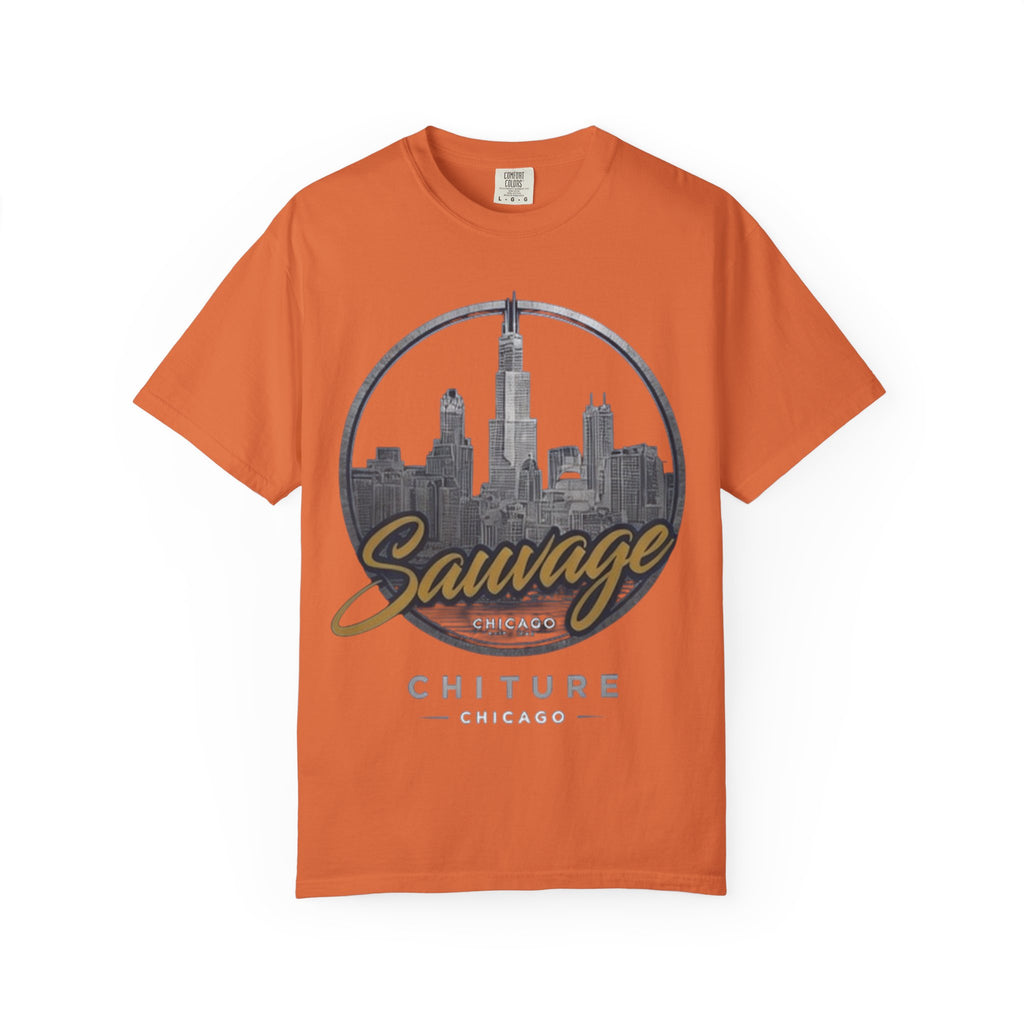 Chicago Skyline T-Shirt — "Sauvage" Graphic Tee Gold