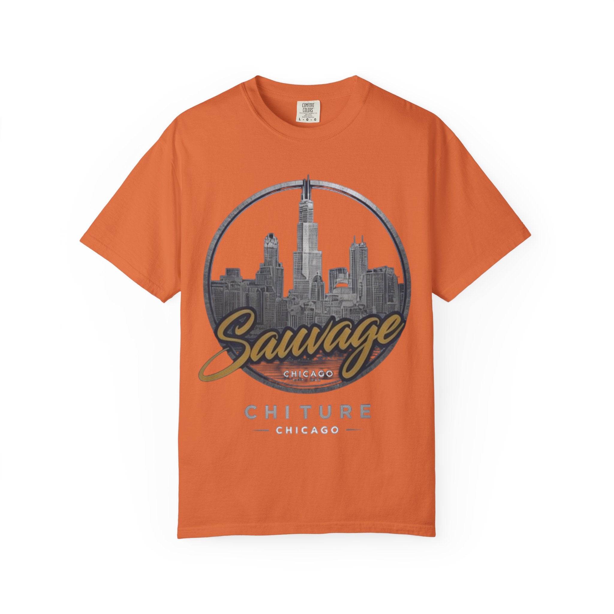 Chicago Skyline T-Shirt — "Sauvage" Graphic Tee Gold