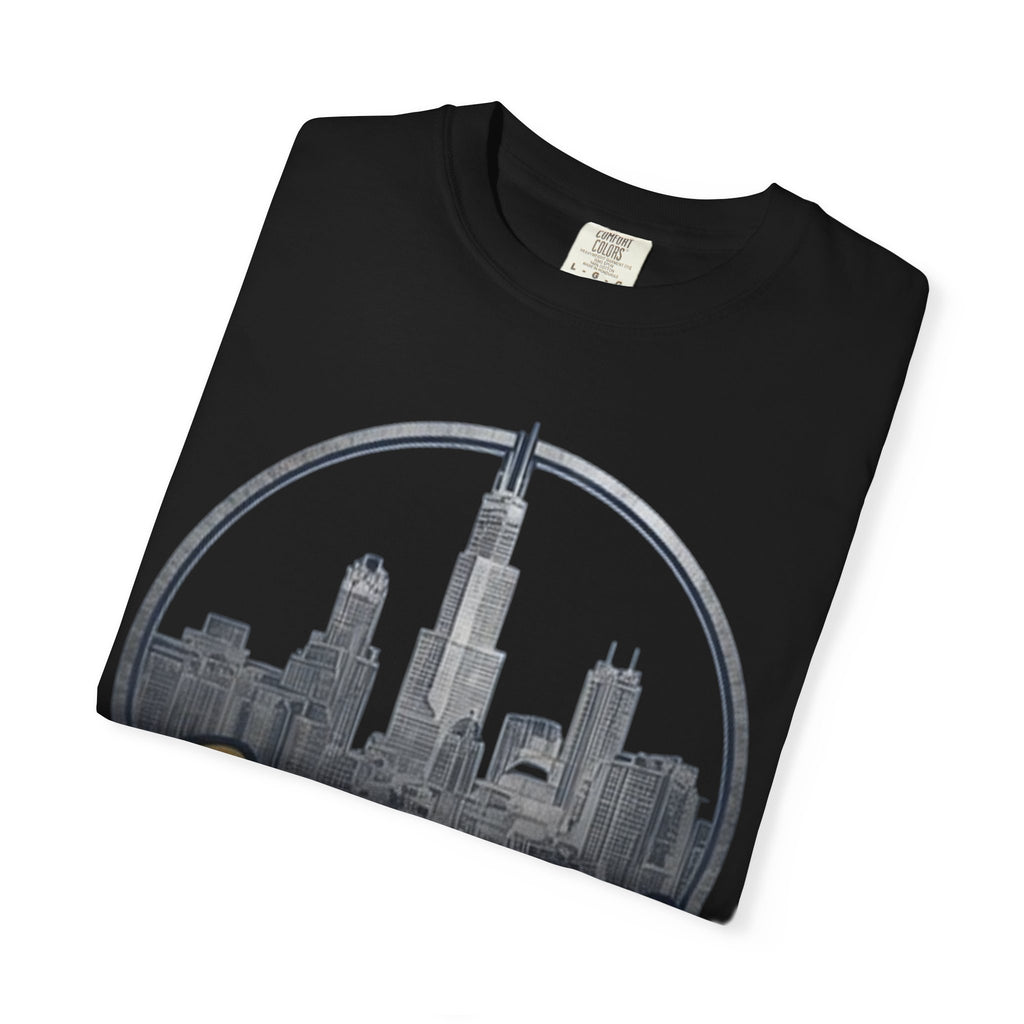 Chicago Skyline T-Shirt — "Sauvage" Graphic Tee Gold