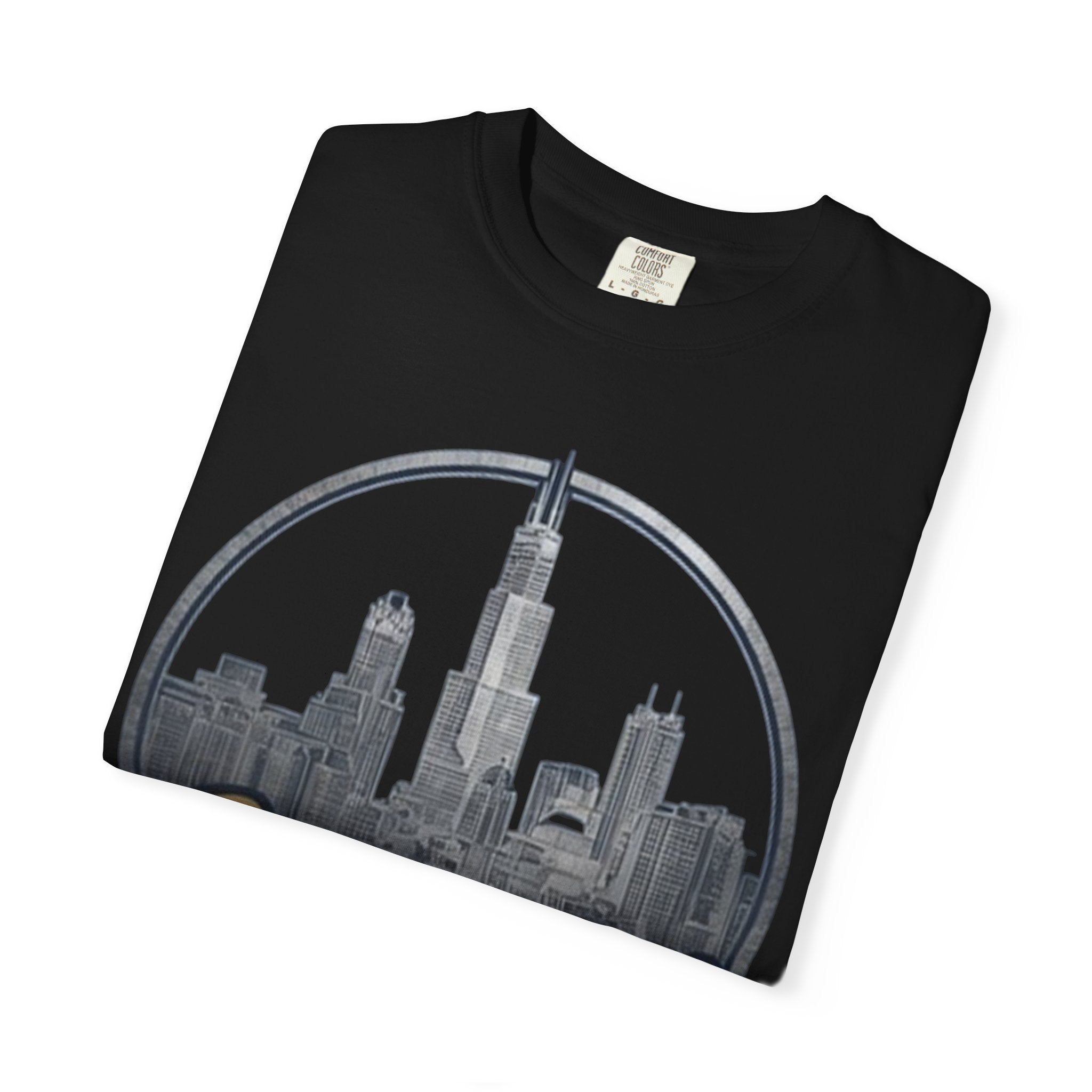 Chicago Skyline T-Shirt — "Sauvage" Graphic Tee Gold
