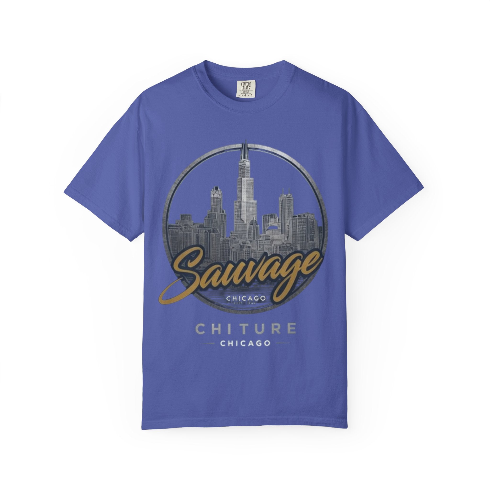 Chicago Skyline T-Shirt — "Sauvage" Graphic Tee Gold