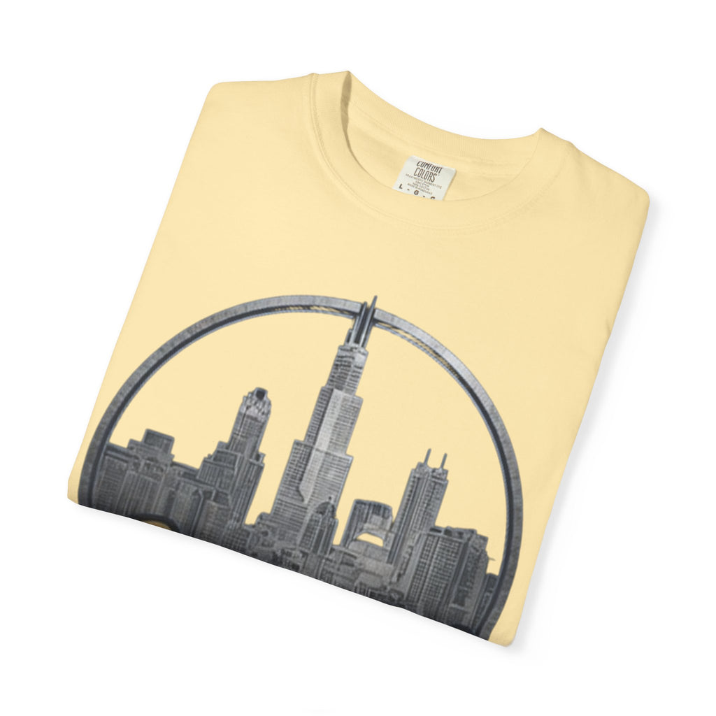 Chicago Skyline T-Shirt — "Sauvage" Graphic Tee Gold