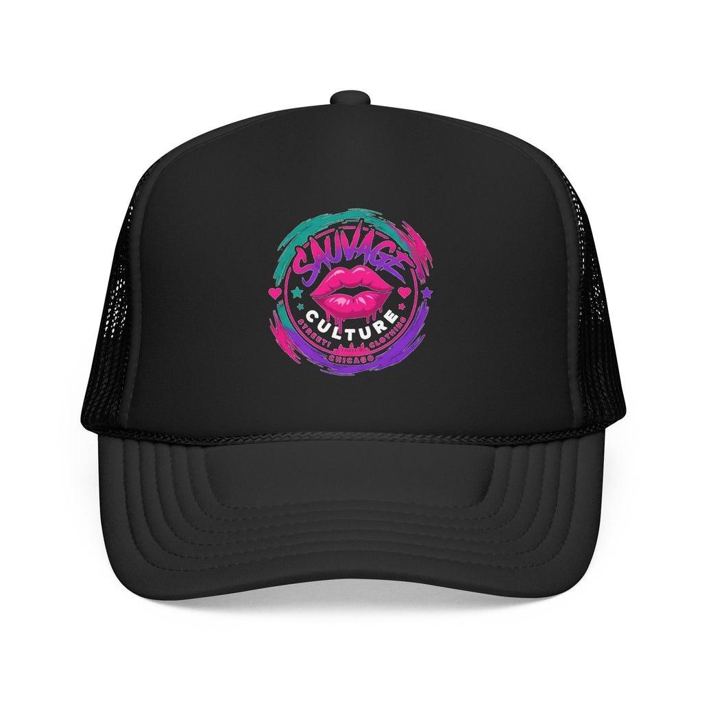 Pink Trucker Hat — 'Savage Auntie' Floral Graphic Foam Cap