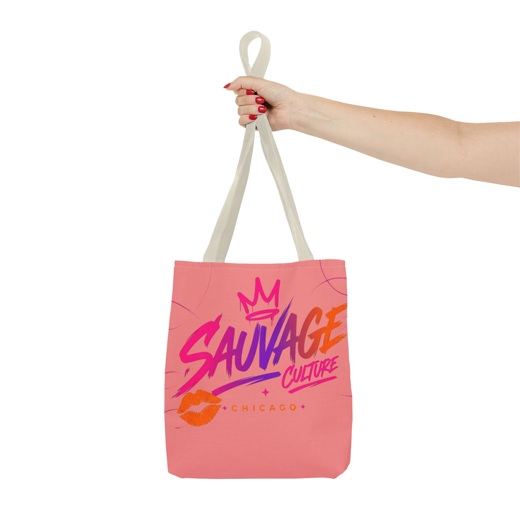 Sauvage Culture Tote Bag — Pink Graphic Shopper