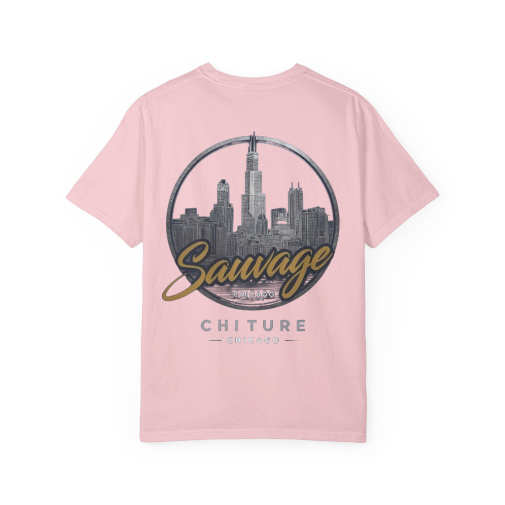 Chicago Skyline T-Shirt — "Sauvage" Graphic Tee Gold