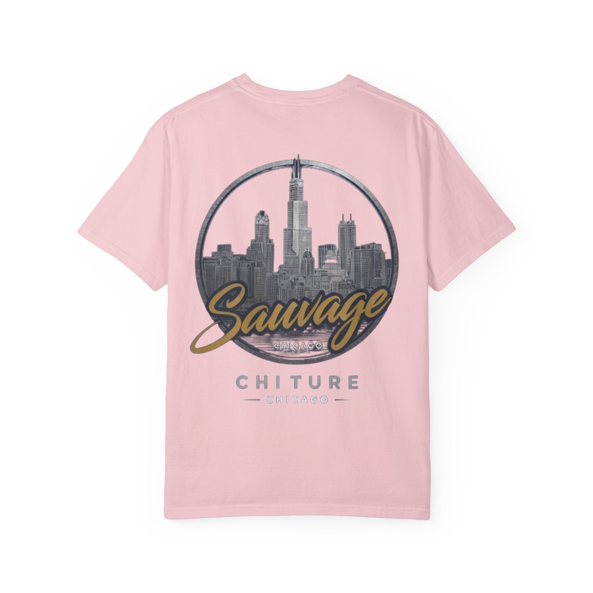 Chicago Skyline T-Shirt — "Sauvage" Graphic Tee Gold