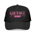 Copy of Pink Trucker Hat — 'Savage Auntie' Floral Graphic Foam Cap
