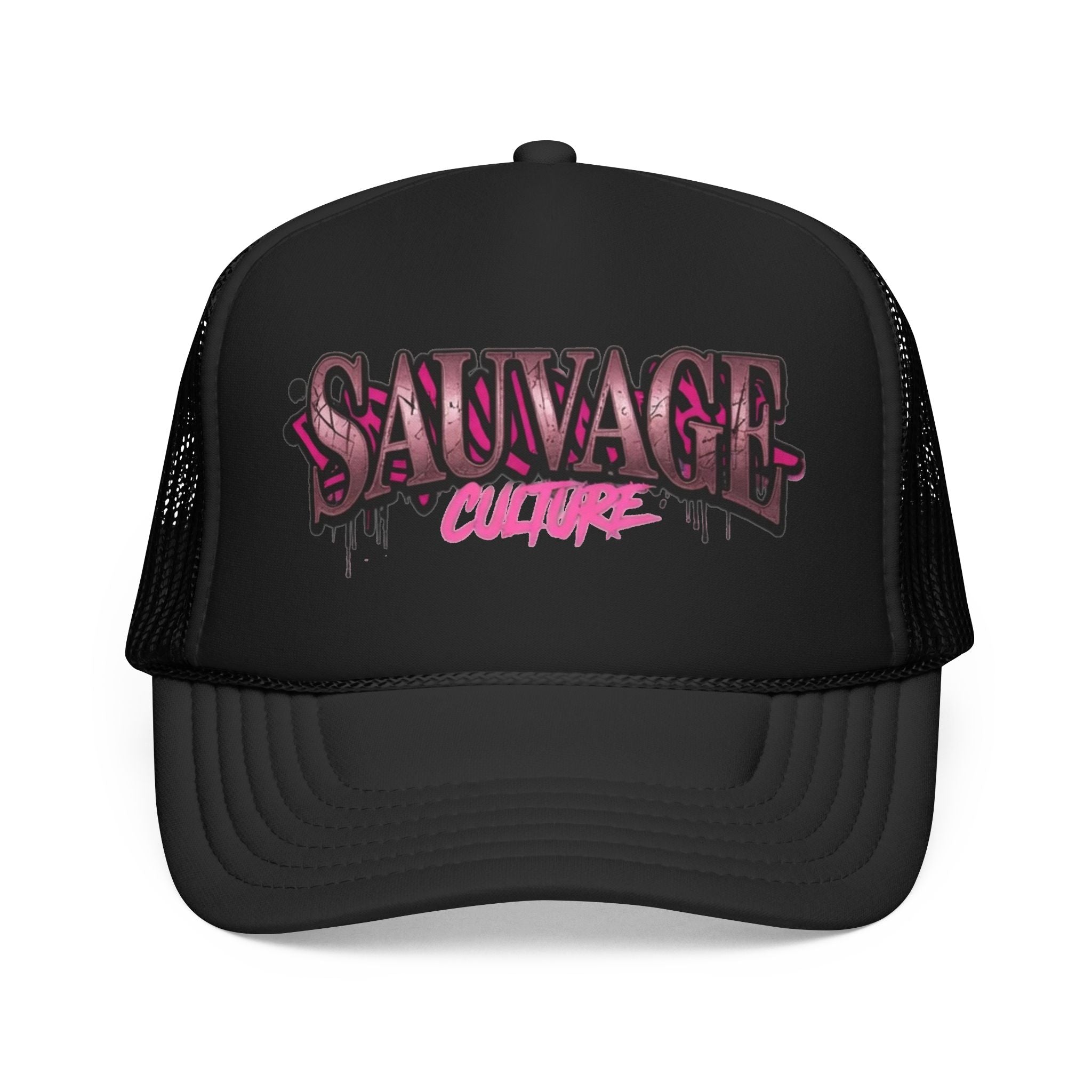 Copy of Pink Trucker Hat — 'Savage Auntie' Floral Graphic Foam Cap