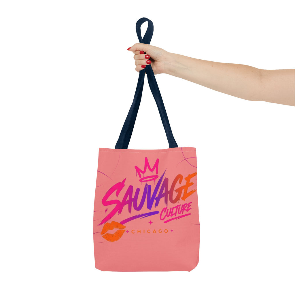 Sauvage Culture Tote Bag — Pink Graphic Shopper