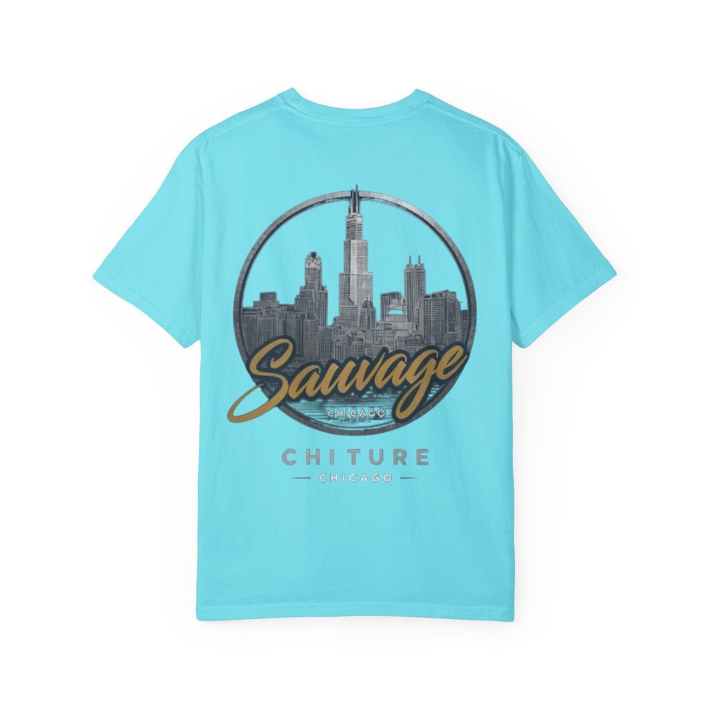 Chicago Skyline T-Shirt — "Sauvage" Graphic Tee Gold