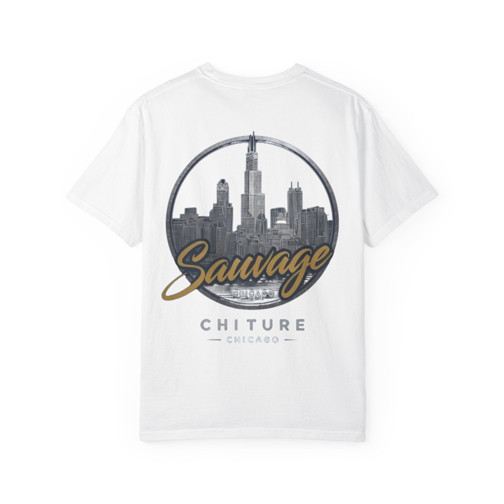 Chicago Skyline T-Shirt — "Sauvage" Graphic Tee Gold