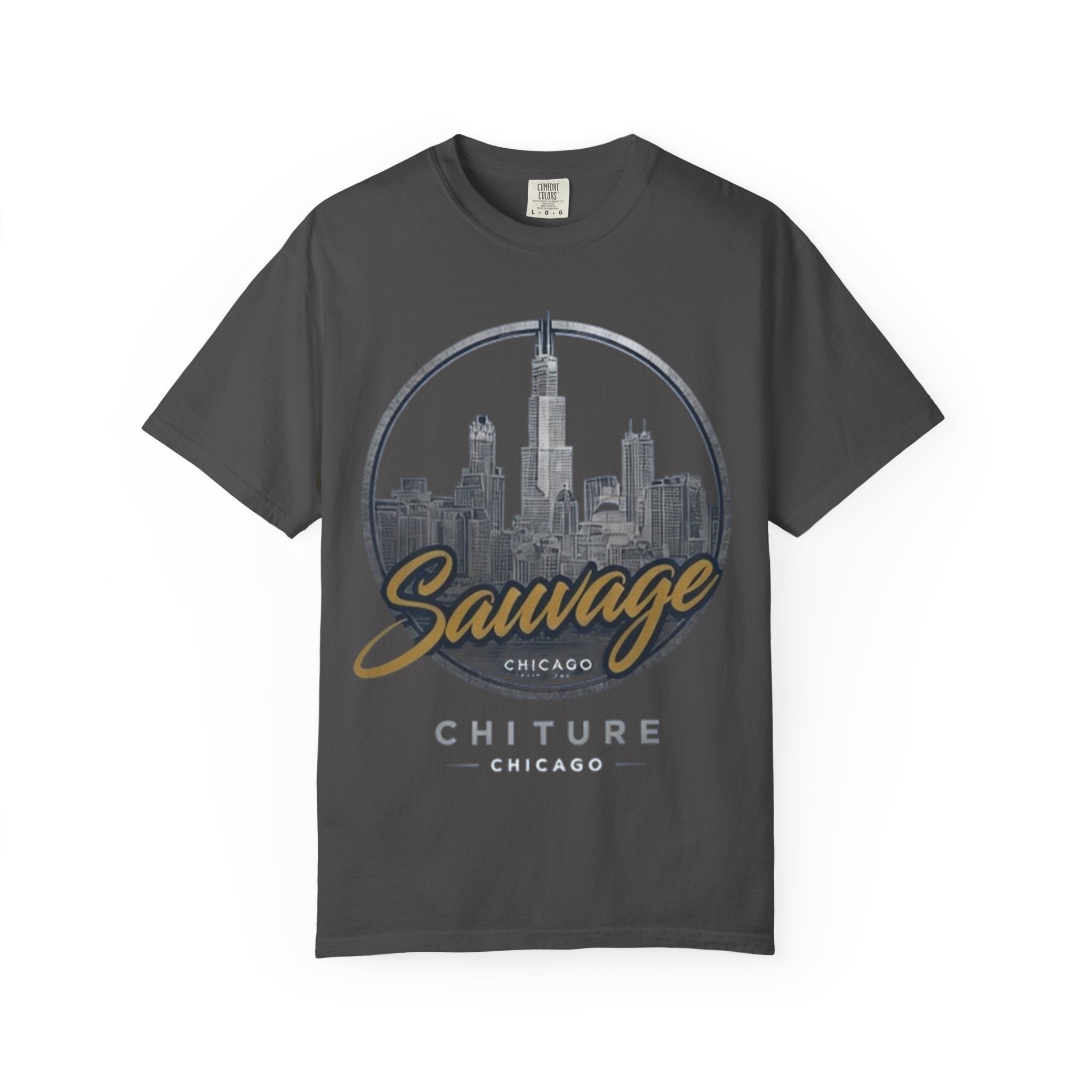 Chicago Skyline T-Shirt — "Sauvage" Graphic Tee Gold
