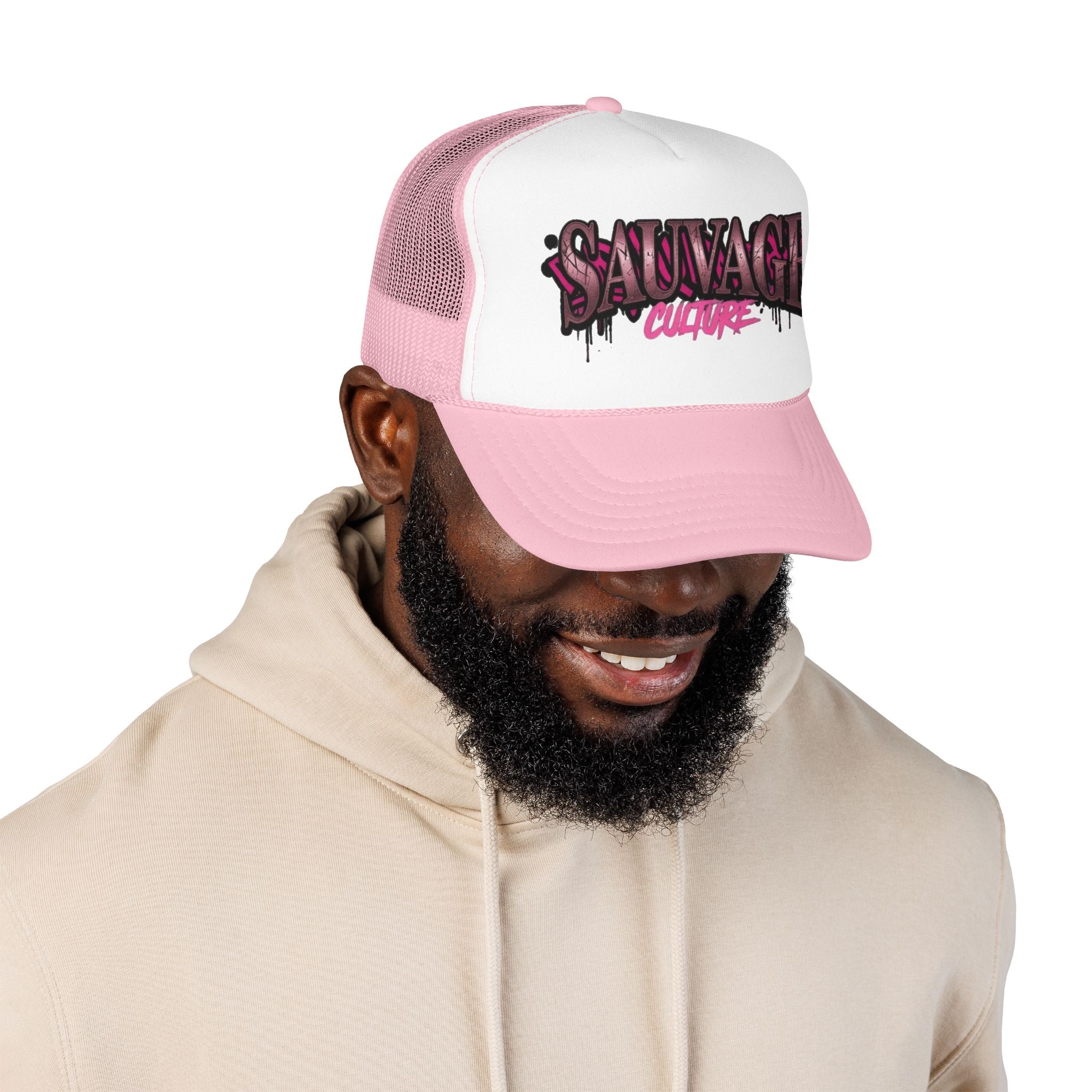 Copy of Pink Trucker Hat — 'Savage Auntie' Floral Graphic Foam Cap