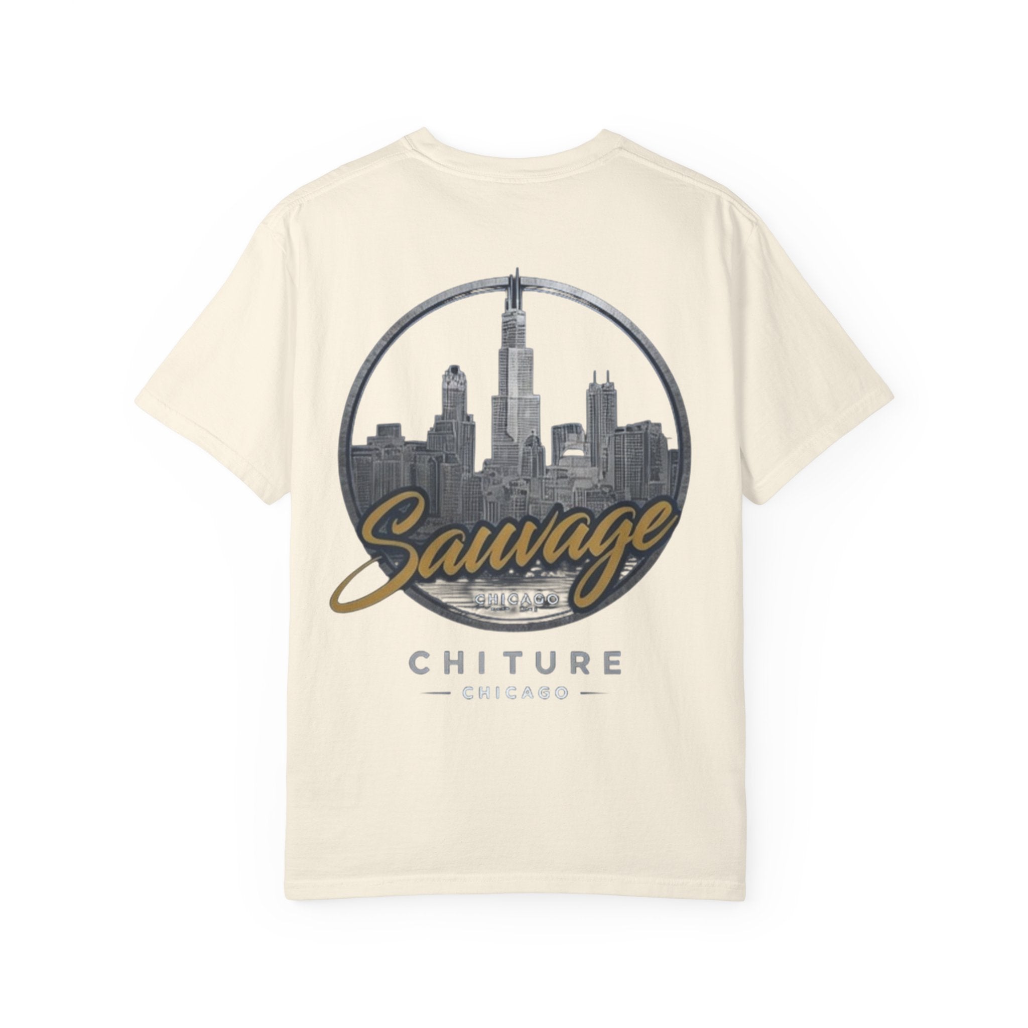 Chicago Skyline T-Shirt — "Sauvage" Graphic Tee Gold
