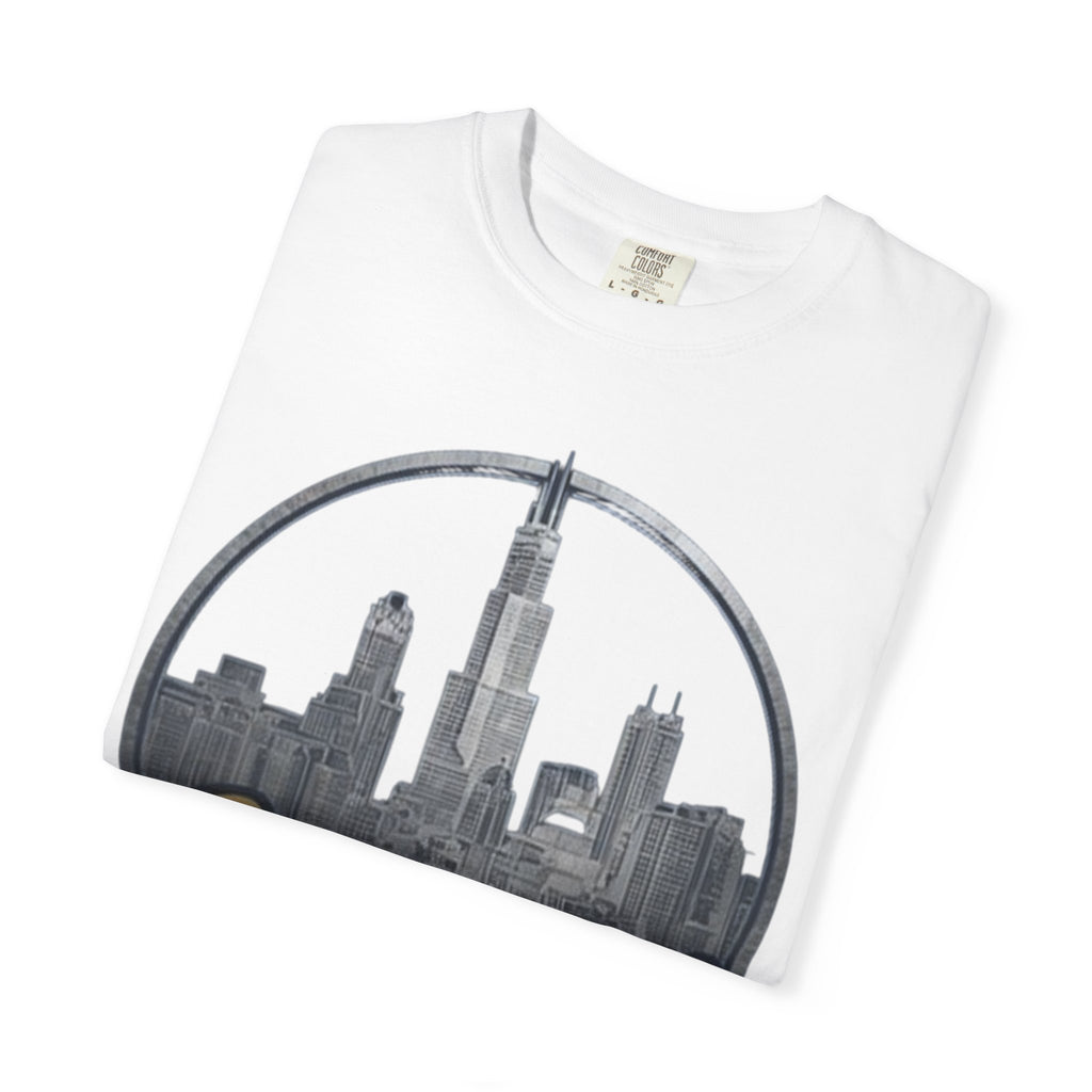 Chicago Skyline T-Shirt — "Sauvage" Graphic Tee Gold
