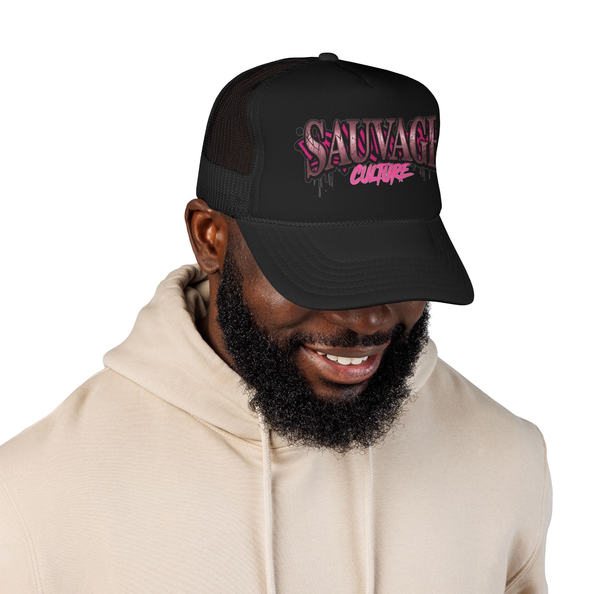 Copy of Pink Trucker Hat — 'Savage Auntie' Floral Graphic Foam Cap