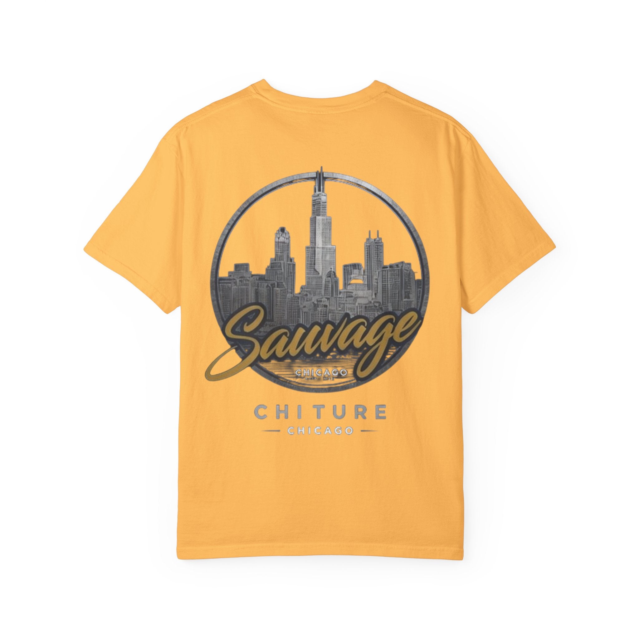 Chicago Skyline T-Shirt — "Sauvage" Graphic Tee Gold