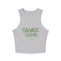 Racer Tank — "Sauvage Culture" Graffiti Crop Tank (Chicago Street Born)