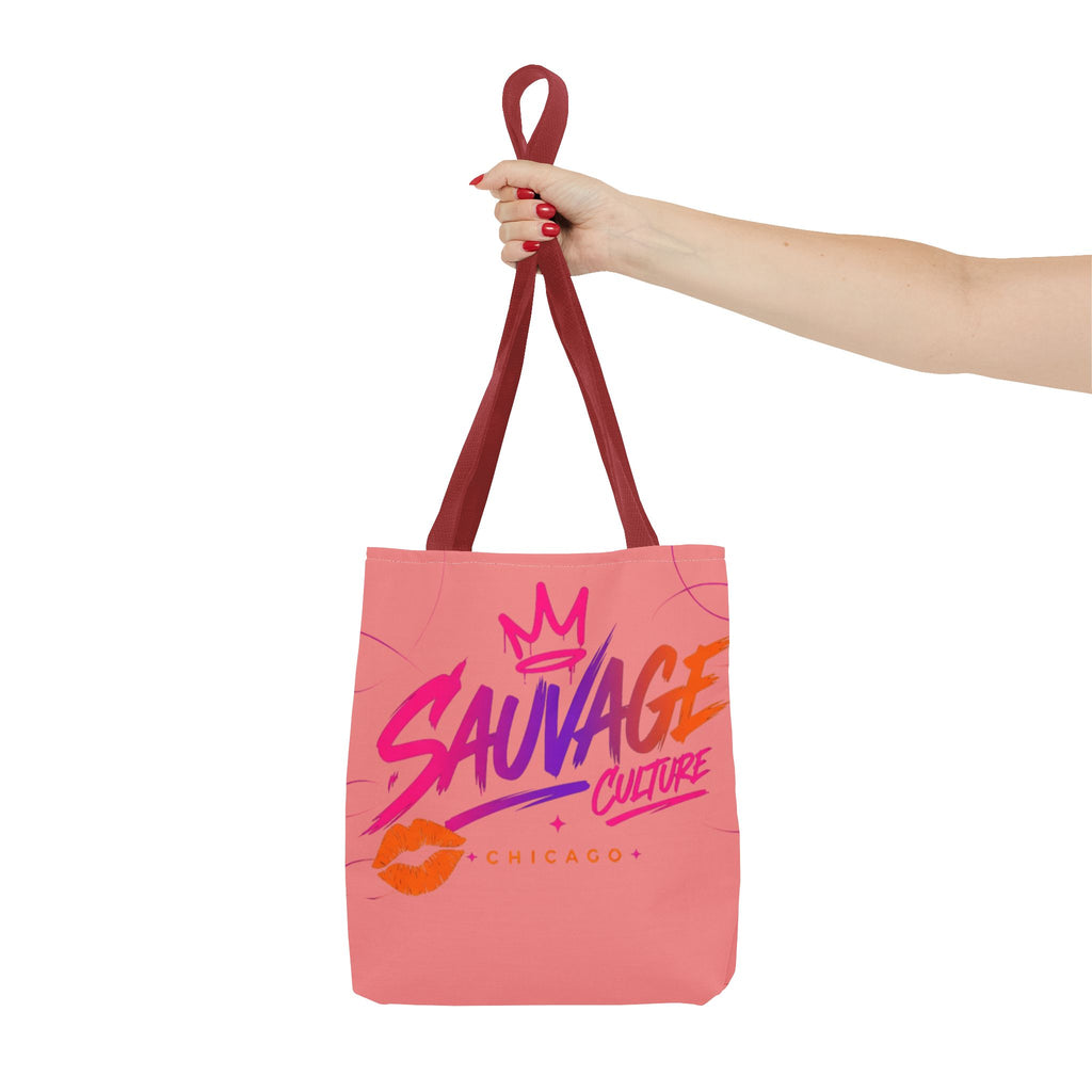 Sauvage Culture Tote Bag — Pink Graphic Shopper