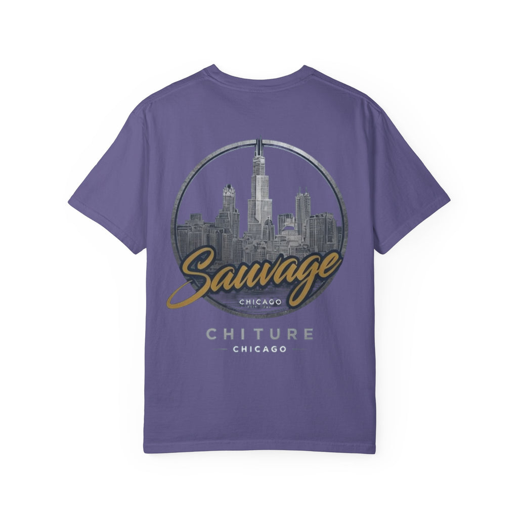 Chicago Skyline T-Shirt — "Sauvage" Graphic Tee Gold