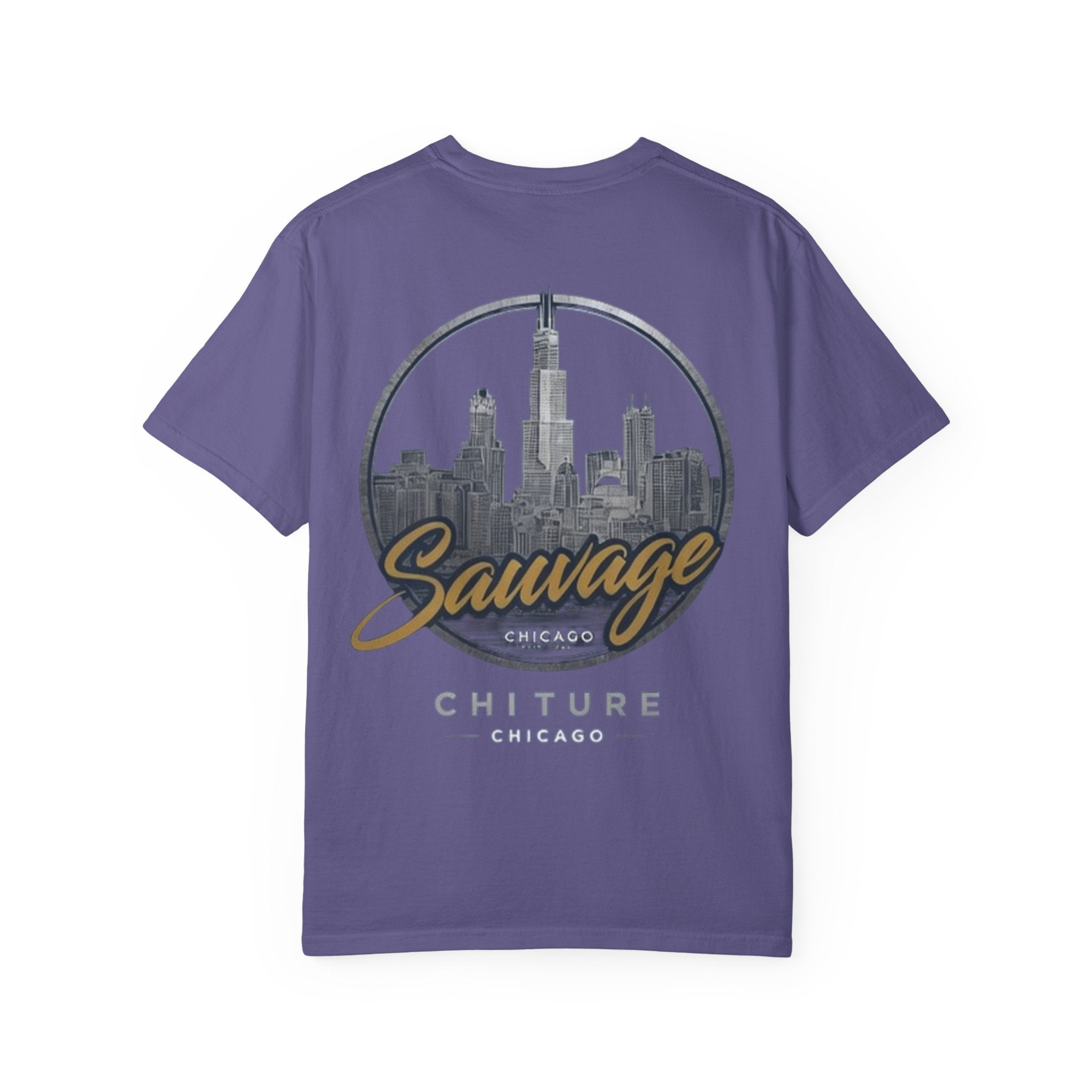 Chicago Skyline T-Shirt — "Sauvage" Graphic Tee Gold