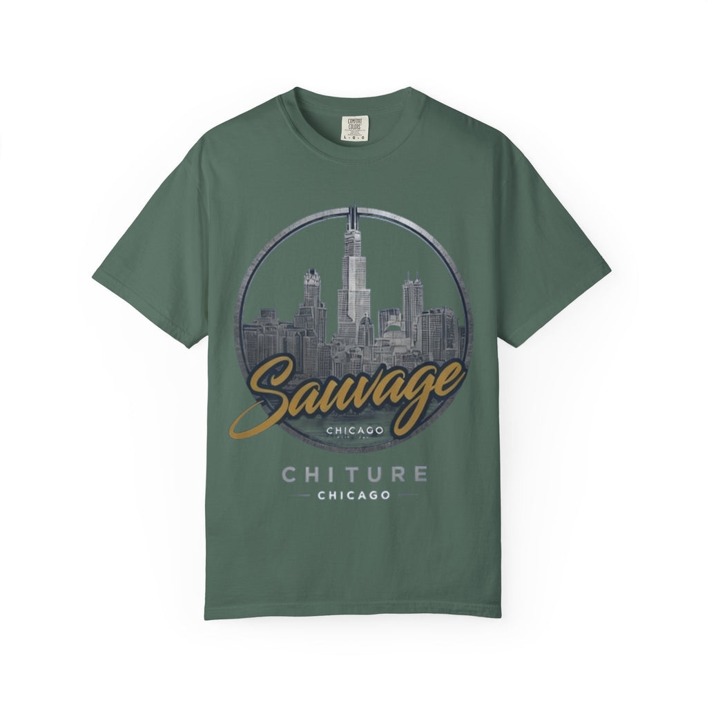 Chicago Skyline T-Shirt — "Sauvage" Graphic Tee Gold
