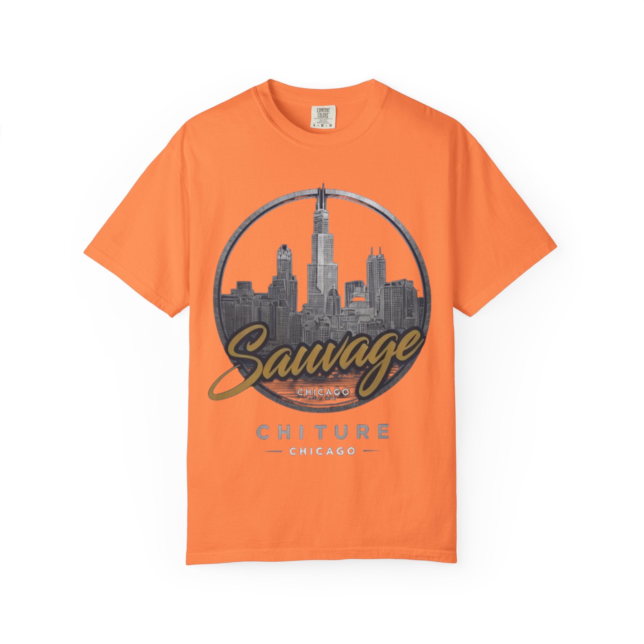 Chicago Skyline T-Shirt — "Sauvage" Graphic Tee Gold